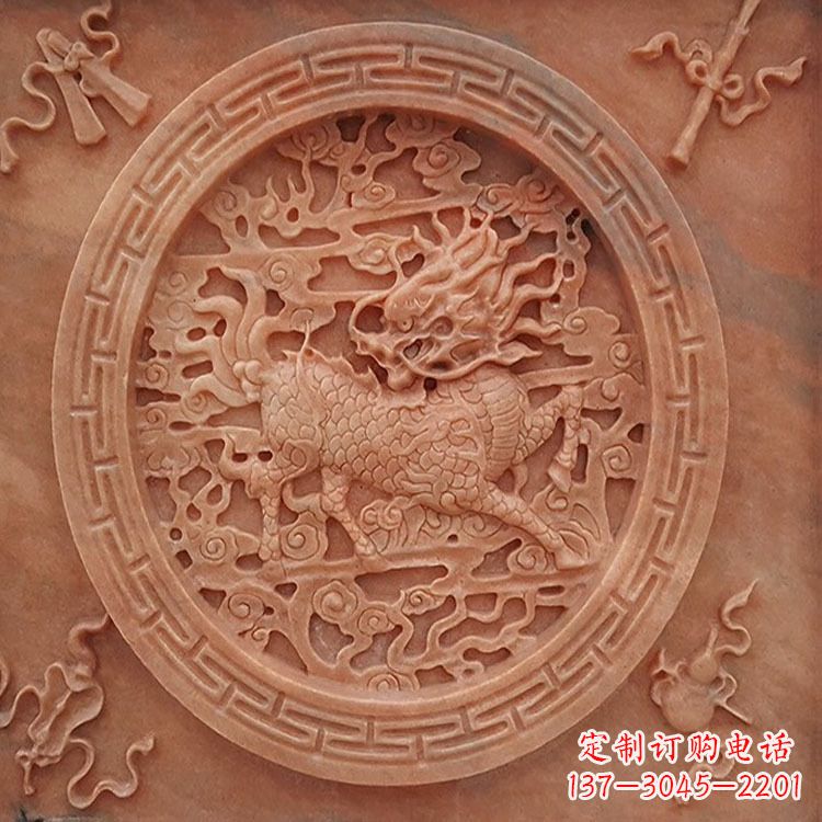 烟台晚霞红麒麟建筑装饰壁画