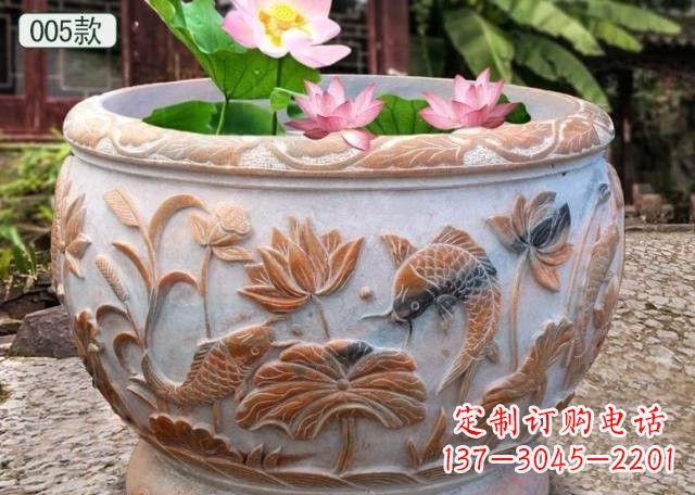 烟台晚霞红水缸鱼缸雕塑