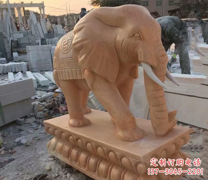 烟台晚霞红元宝招财大象