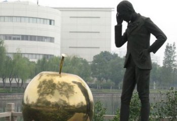 烟台中领雕塑：专业定制精美牛顿铜雕