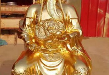 烟台传承经典，漆金关公神像雕塑