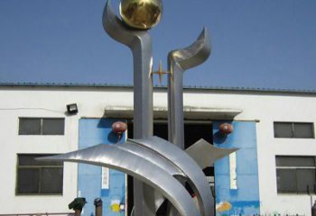 烟台中领雕塑：不锈钢树叶雕塑，精美绝伦