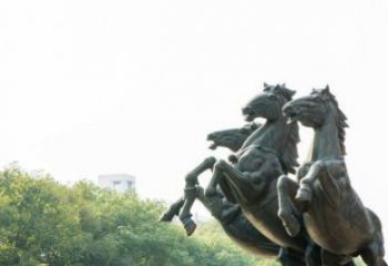 烟台中领雕塑出品，精美青铜三匹马铜雕塑
