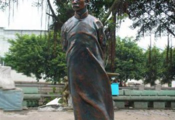 烟台青铜雕塑，精致鲁迅雕像