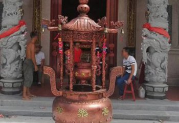 烟台精致全铜小香炉雕塑