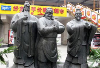 烟台铭记经典：三国英雄关羽雕塑