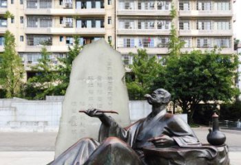 烟台尊贵古朴的古代诗人情景雕塑——杜甫雕塑