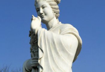 烟台十二花神之三月桃花息夫人汉白玉精美美女雕像