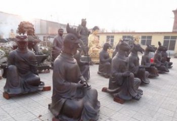 烟台定制十二生肖头像铜雕