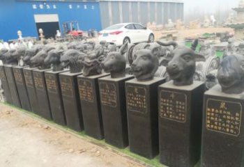 烟台中领雕塑：十二生肖头像动物石雕