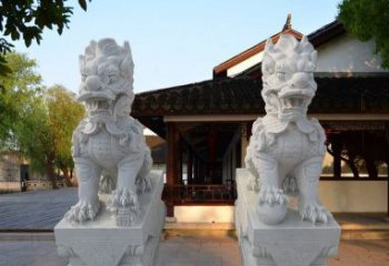 烟台精美汉白玉麒麟雕塑