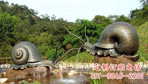 烟台蜗牛公园动物铜雕