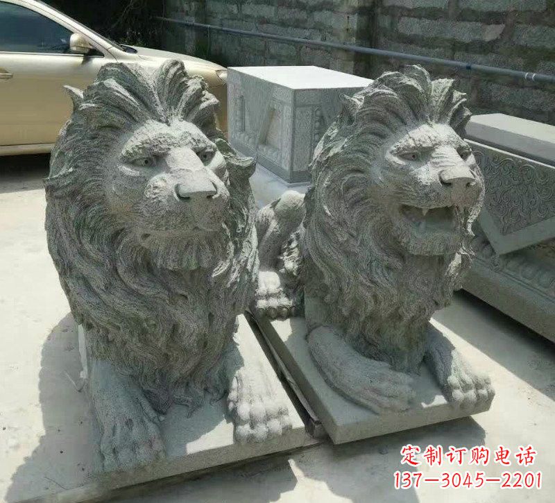 烟台卧式狮子石雕