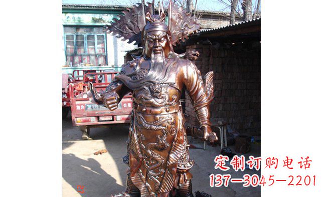 烟台武财神持刀关公铜雕 (3)