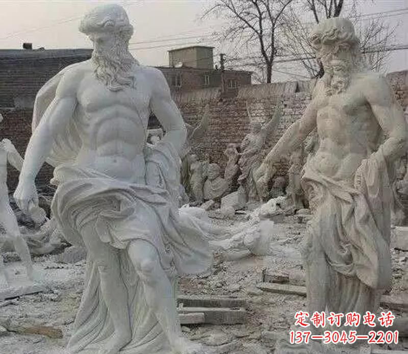 烟台西方阿基米德人物石雕