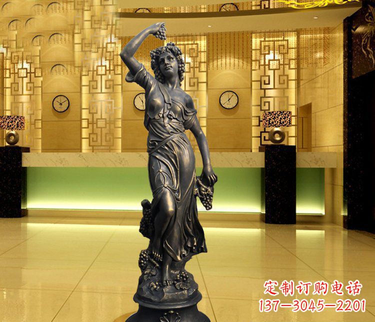 烟台西方女人别墅景观铜雕塑 (2)