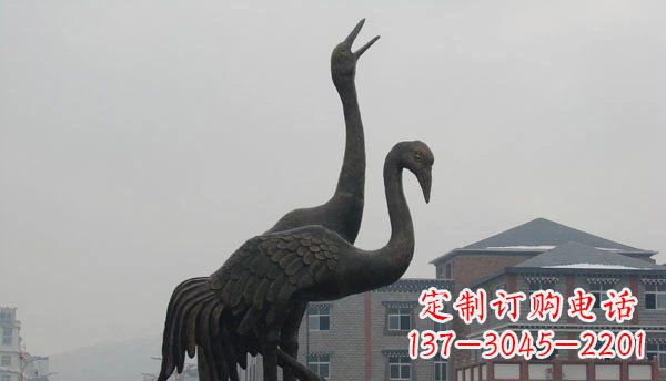 烟台仙鹤公园景观铜雕