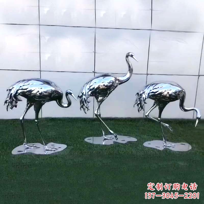 烟台仙鹤镜面不锈钢雕塑