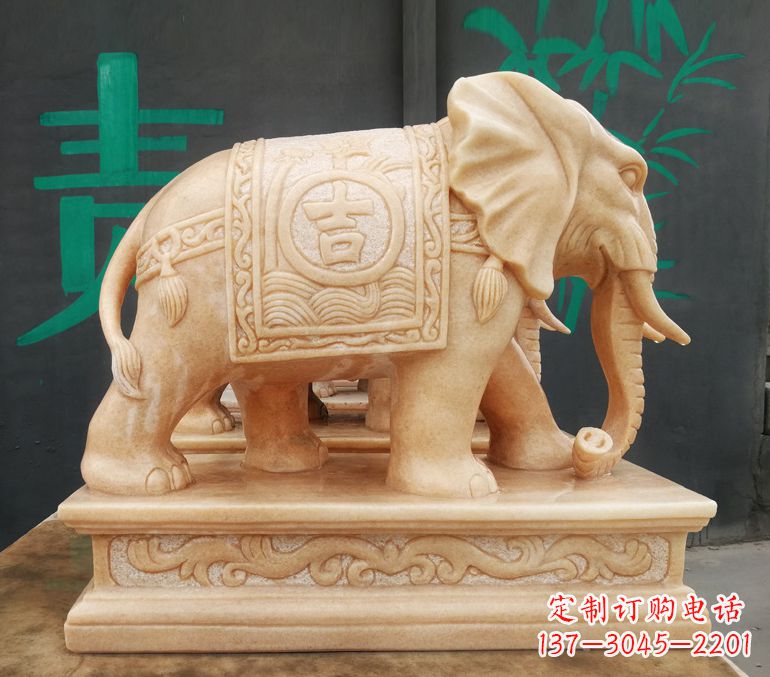 烟台现代石雕大象雕像