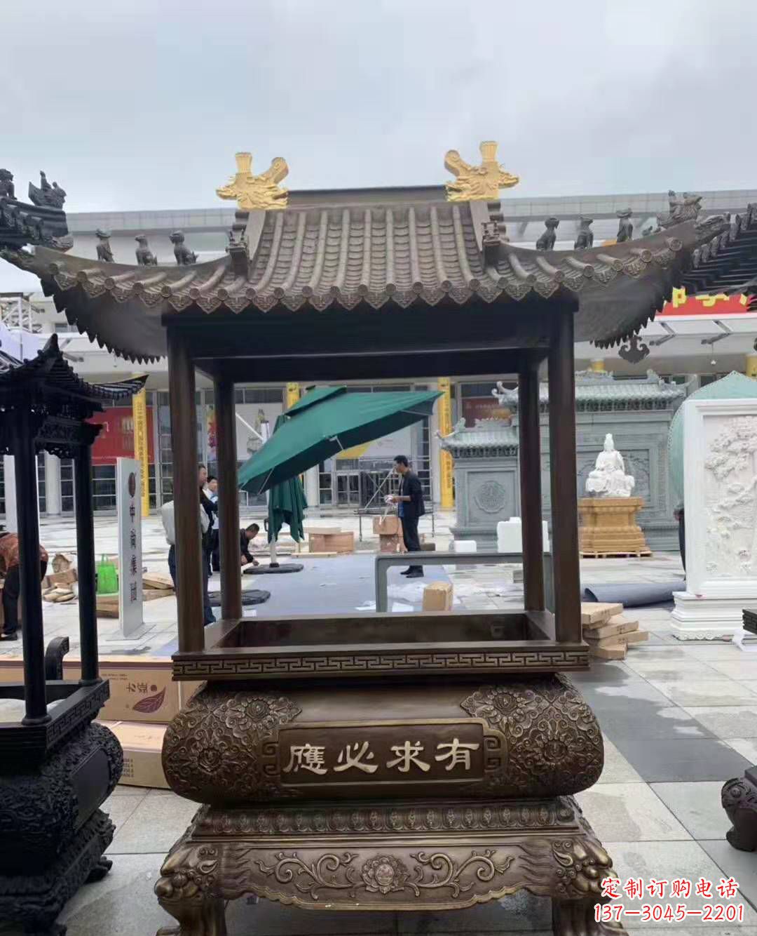 烟台香炉铜雕户外摆件寺庙景观雕塑