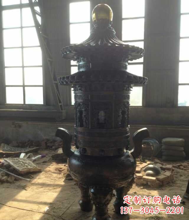 烟台香炉铜雕塑 (2)