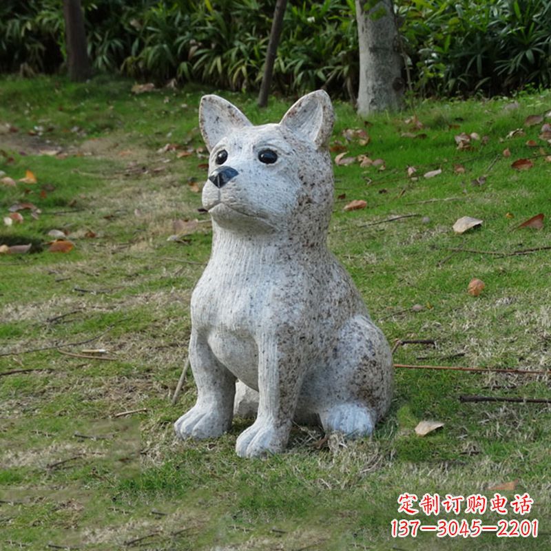 烟台小狗花岗岩石雕