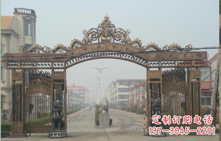 烟台小区不锈钢门口牌坊雕塑