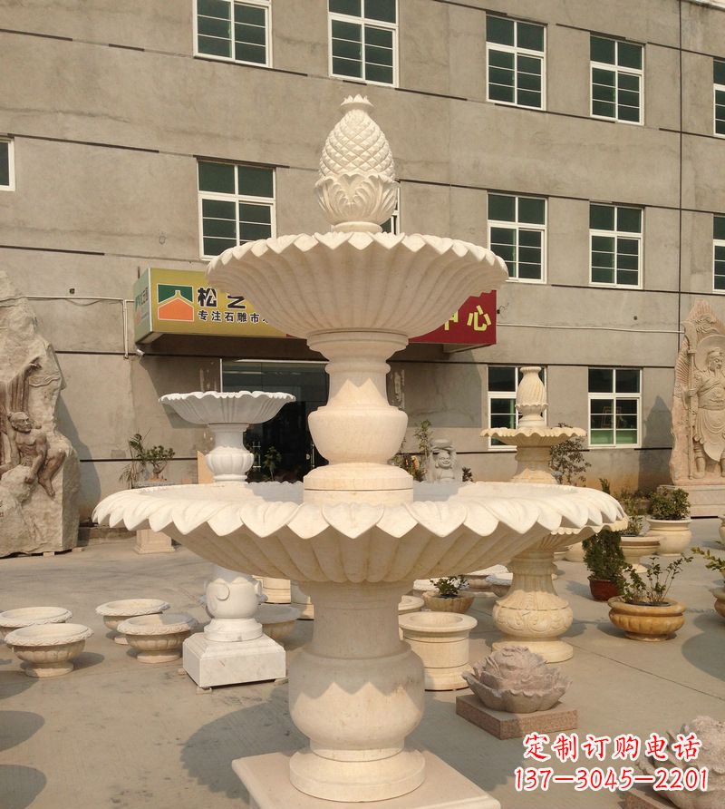 烟台小区景观菠萝式喷泉石雕
