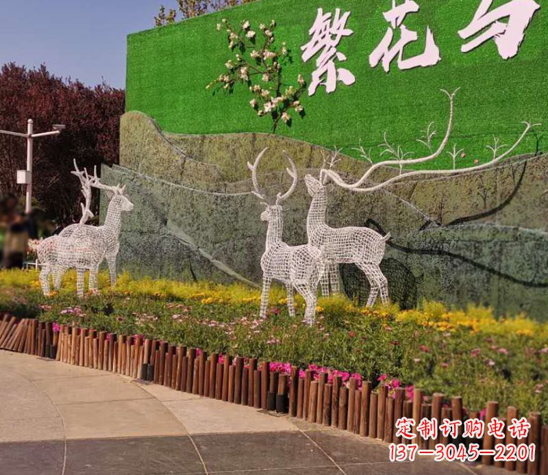 烟台小区景观不锈钢梅花鹿
