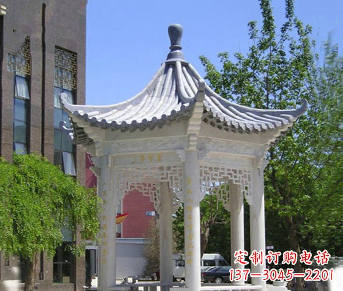 烟台小区景观大理石凉亭