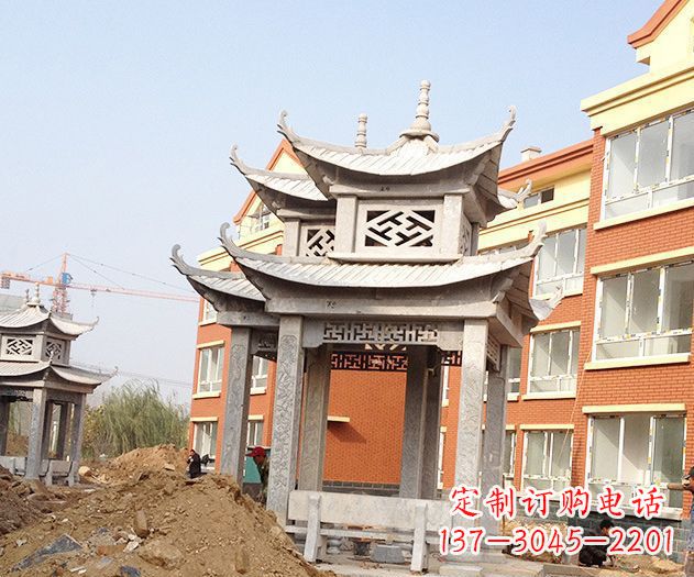 烟台小区景观大理石凉亭石雕