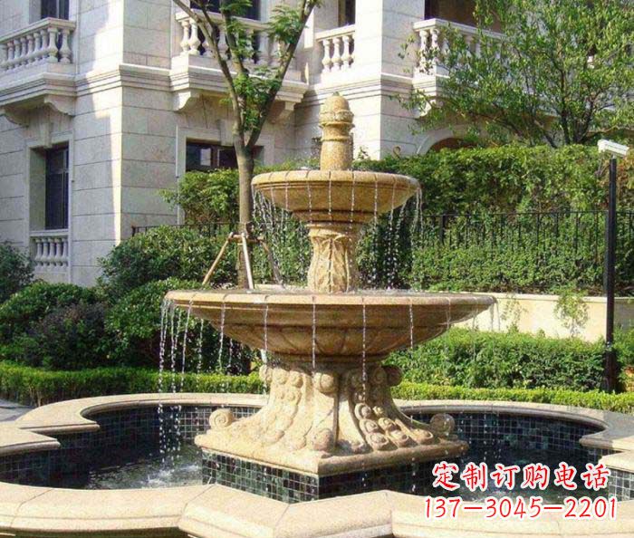 烟台小区景观大型喷泉石雕 (2)