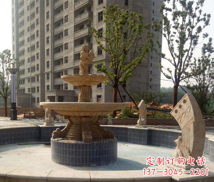 烟台小区景观大型喷泉石雕