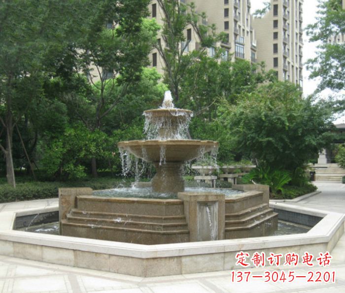 烟台小区景观大型喷泉石雕 (7)