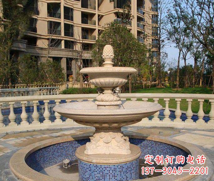 烟台小区景观多层喷泉石雕