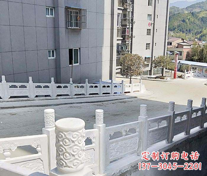 烟台小区景观汉白玉石雕栏板