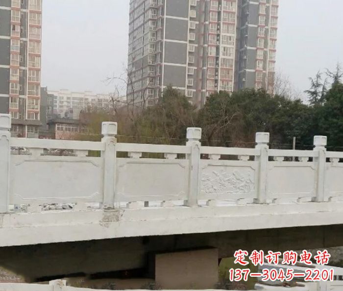 烟台小区景观汉白玉石雕栏板 (2)