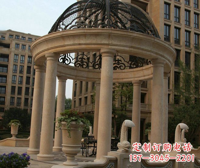 烟台小区景观欧式石雕凉亭