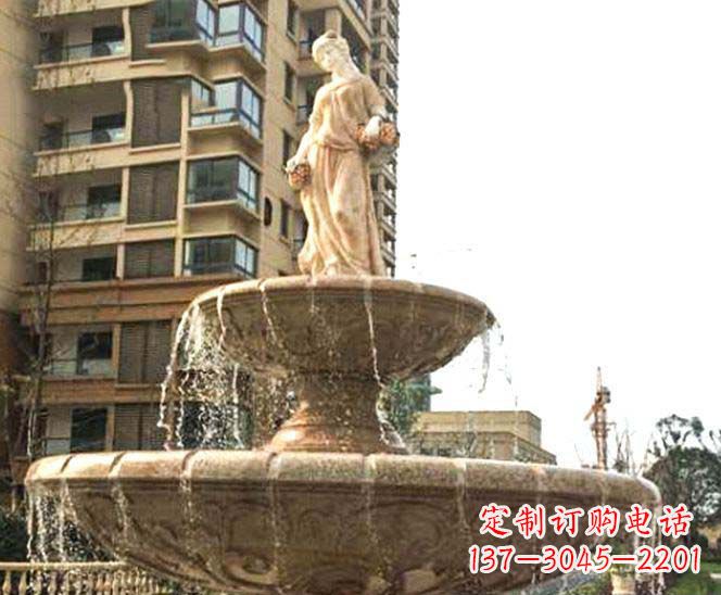 烟台小区景观西方女人喷泉石雕