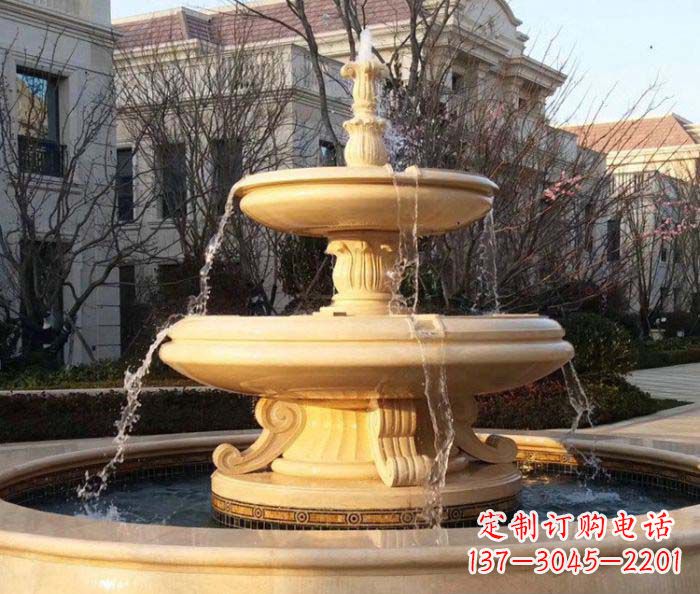 烟台小区景观晚霞红喷泉石雕
