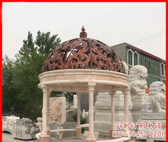 烟台小区欧式圆顶凉亭石雕_1