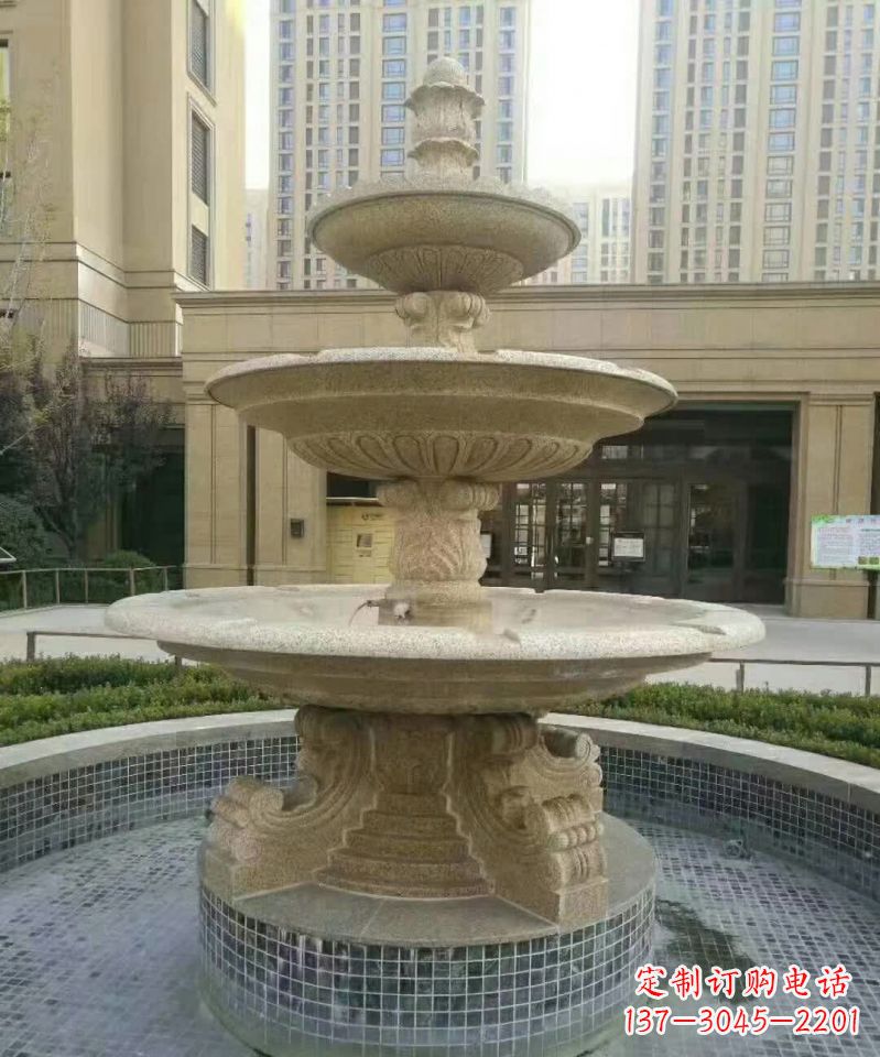 烟台小区喷泉石雕 (2)