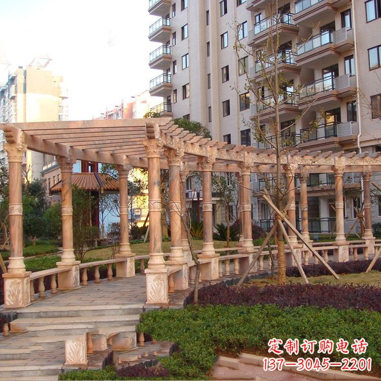 烟台小区石雕花架长廊