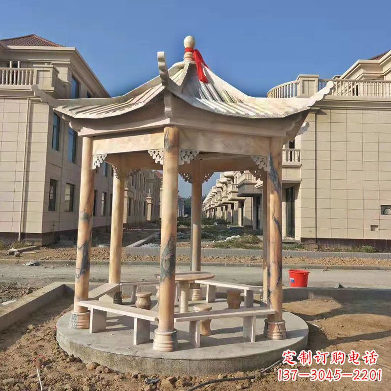 烟台小区庭院石雕凉亭