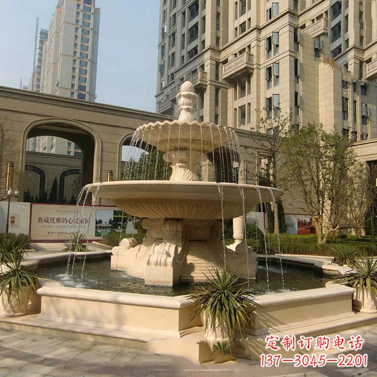 烟台小区庭院石雕欧式喷泉