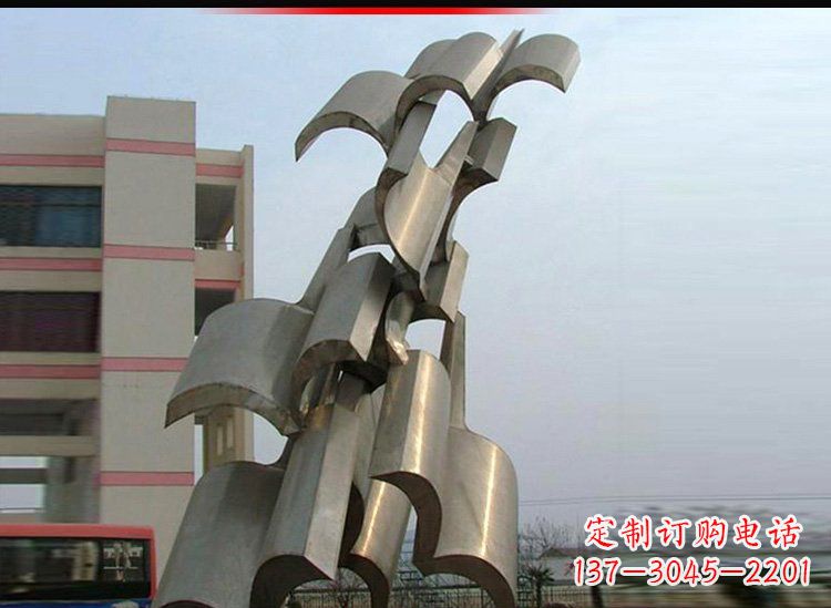 烟台校园不锈钢书本景观雕塑