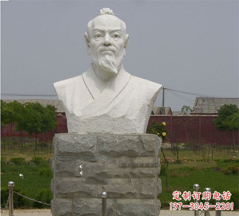 烟台校园大理石张衡雕塑