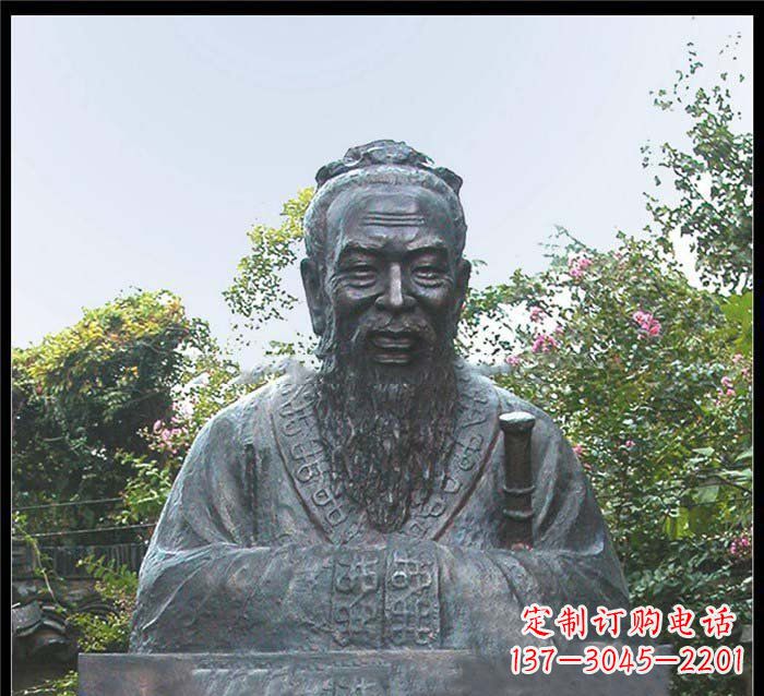 烟台校园大型孔子头像铜雕