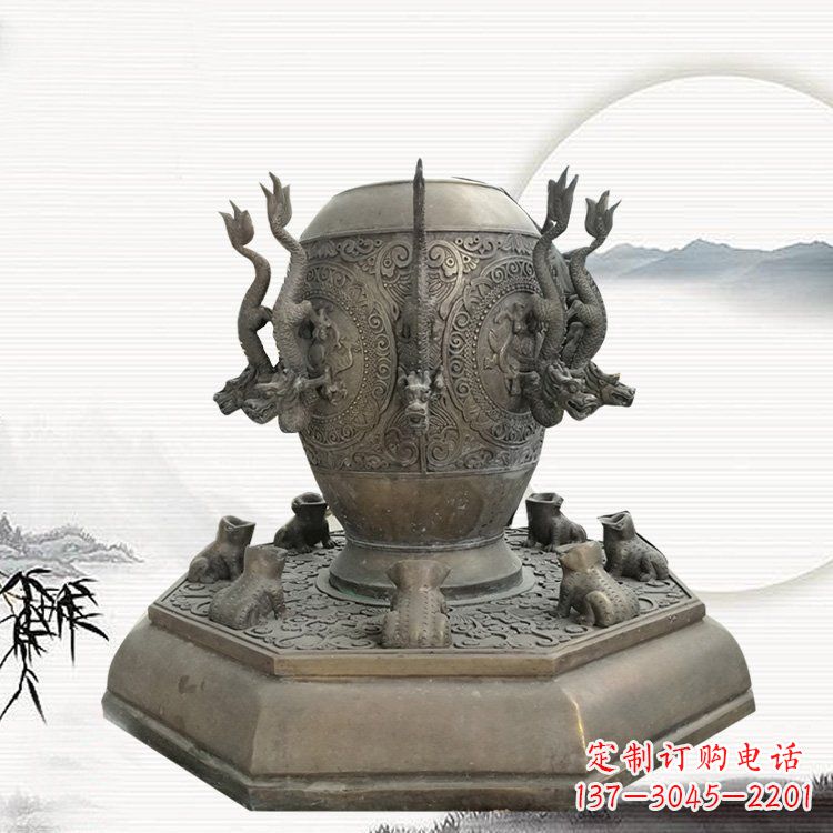 烟台校园地动仪铜雕