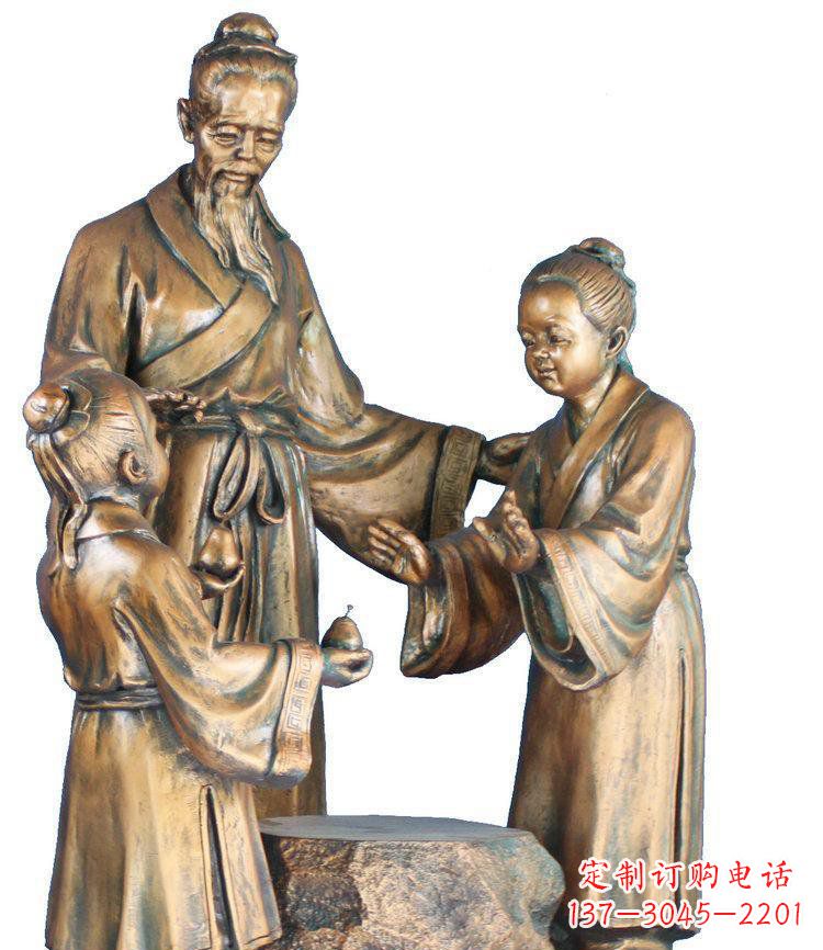 烟台校园孔融让梨景观铜雕